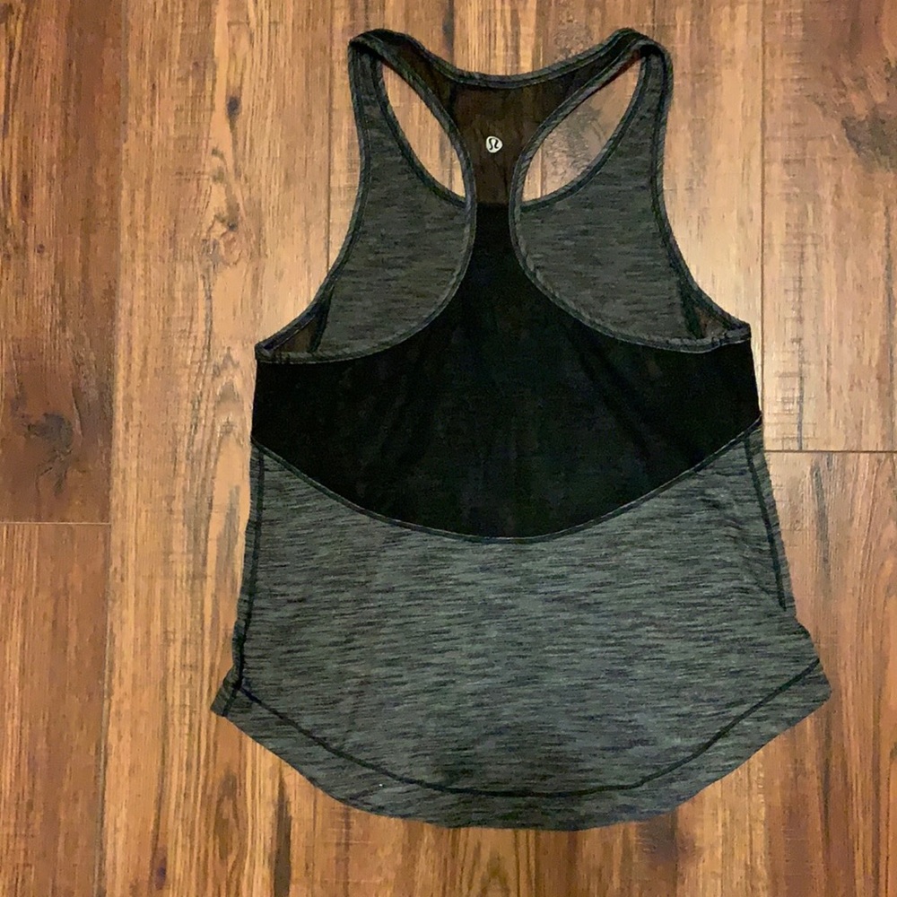 Grey and black mesh lululemon racerback tank